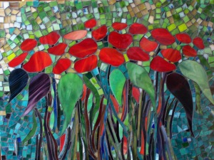 Mosaic-Red Poppies